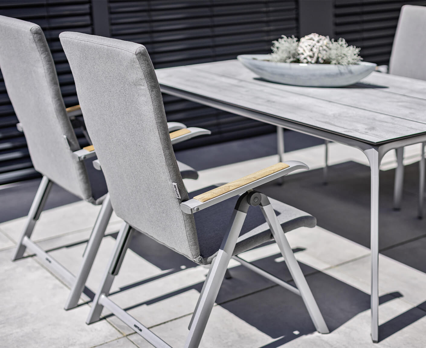 Kettler Diamond Gartenmöbel-Set 5-teilig Teak Silber / Grau