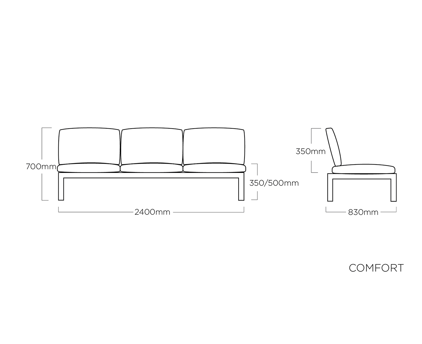 Kettler Gartenlounge Comfort Loungeset Outdoorsofa 6-teilig Anthrazit / Graphit