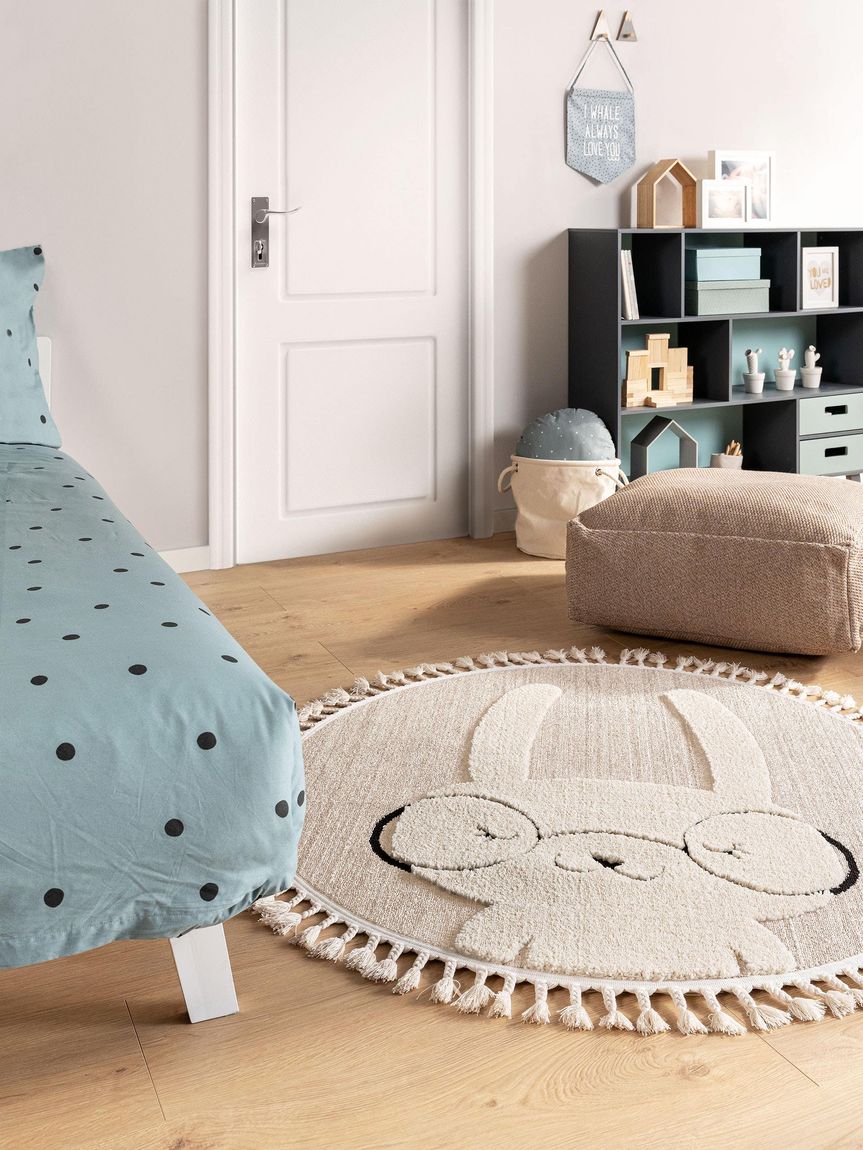 Kinderteppich Momo Ø 120 cm rund Creame