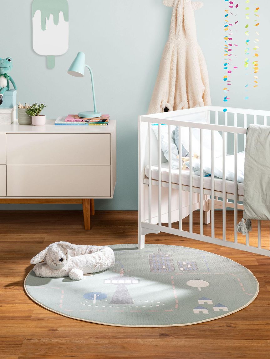 Kinderteppich Juno Ø 120 cm rund Minze