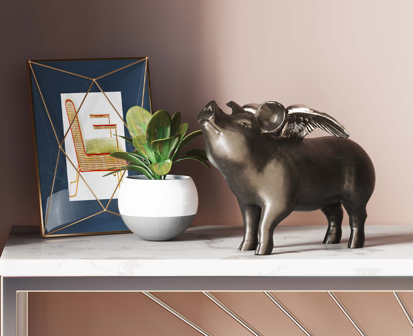 Spardose Rockstar Pig Schwarz