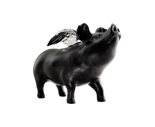 Spardose Rockstar Pig Schwarz