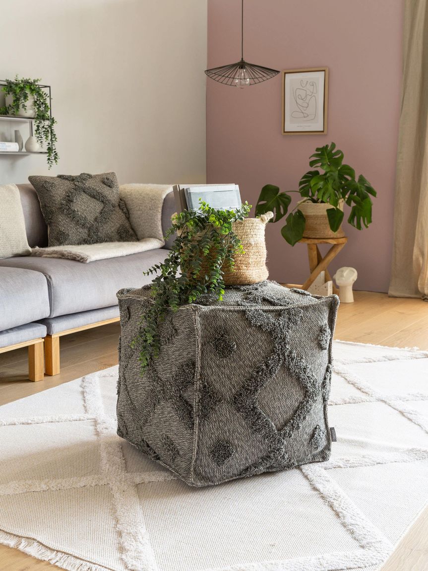 Pouf Samson 50x50x50 cm Grau