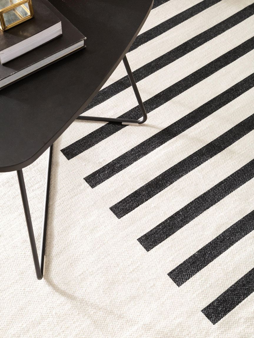 Wollteppich Neo Creame / Anthrazit