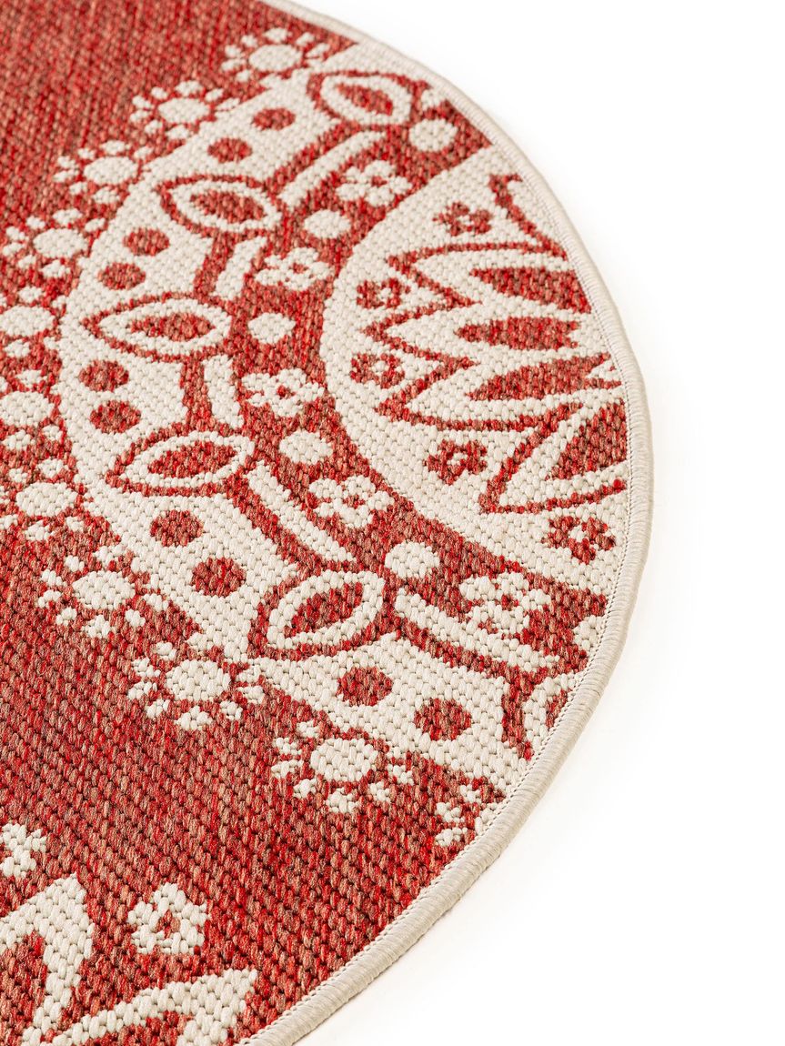 Wendeteppich Terrazzo Ø 120 cm rund Beige / Rot