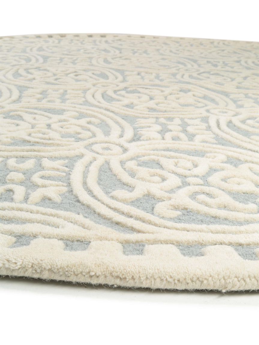 Wollteppich rund Windsor Hellblau