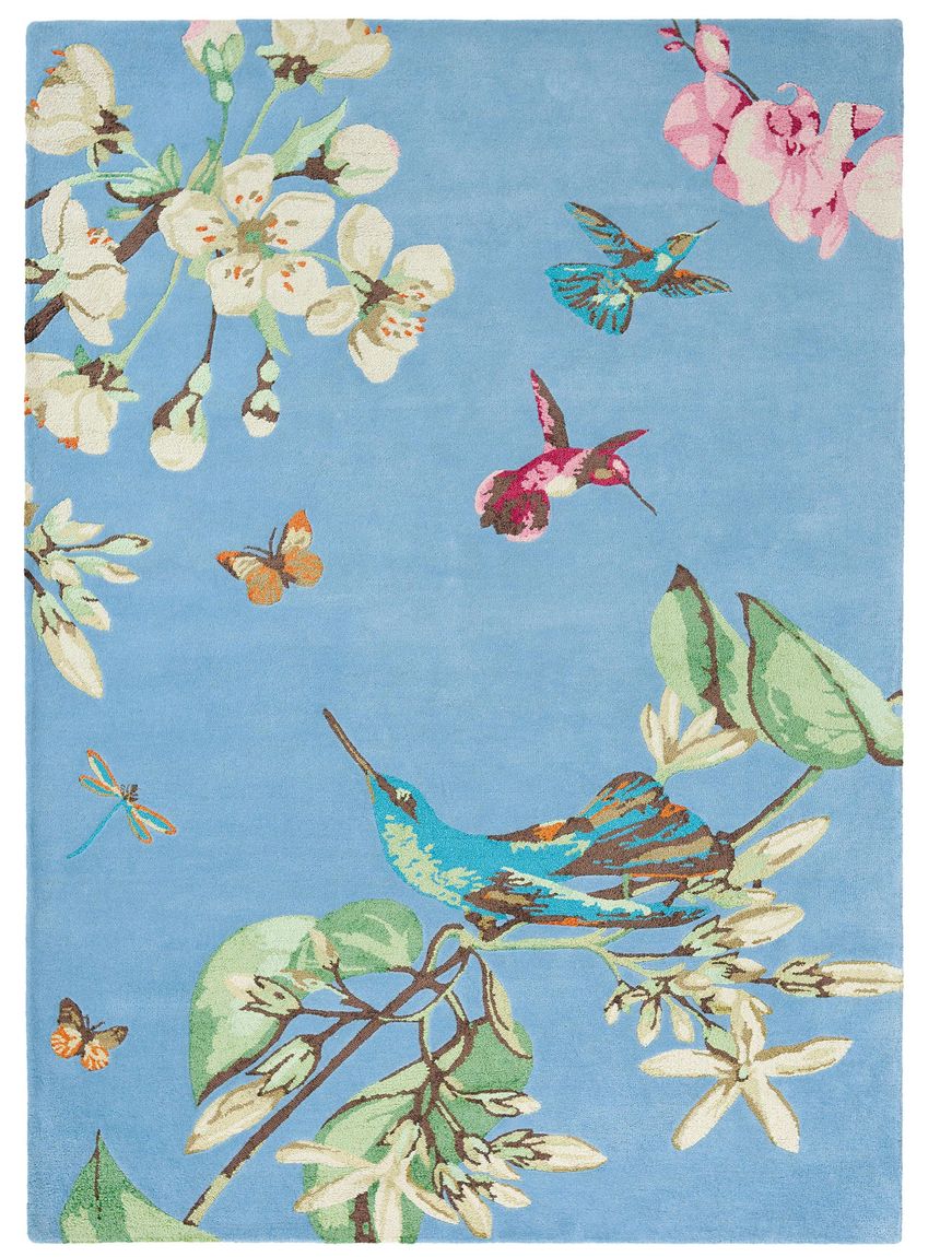 Wollteppich Hummingbird Blau - Voelpe