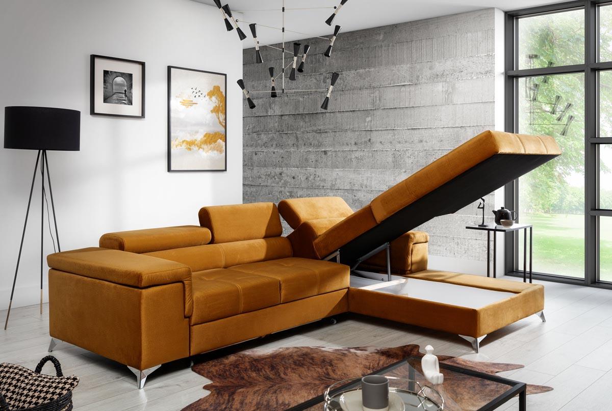 Ricardo Ecksofa 280 x 205 cm Grau (Samt)
