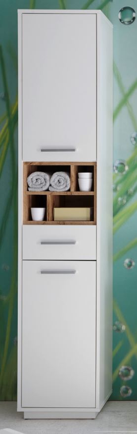 MILANO Hochschrank Weiß / Wildeiche