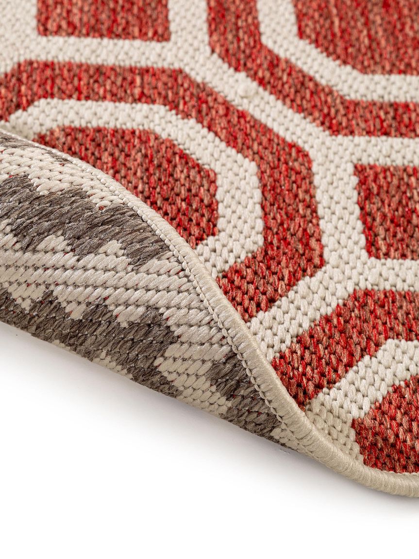 Wendeteppich Terrazzo Ø 120 cm rund Beige / Rot