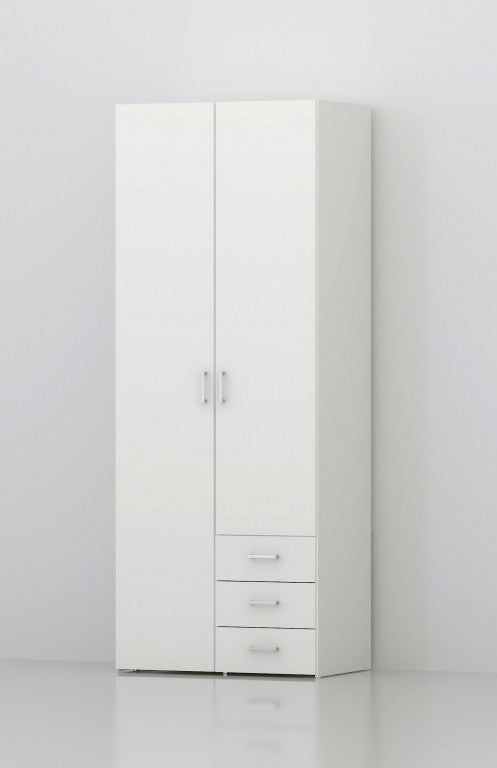 10627 Kleiderschrank SPACE Schrank Türenschrank Weiß