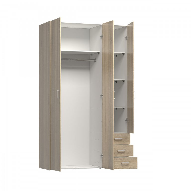 10633 Kleiderschrank SPACE Schrank Türenschrank Eiche Struktur