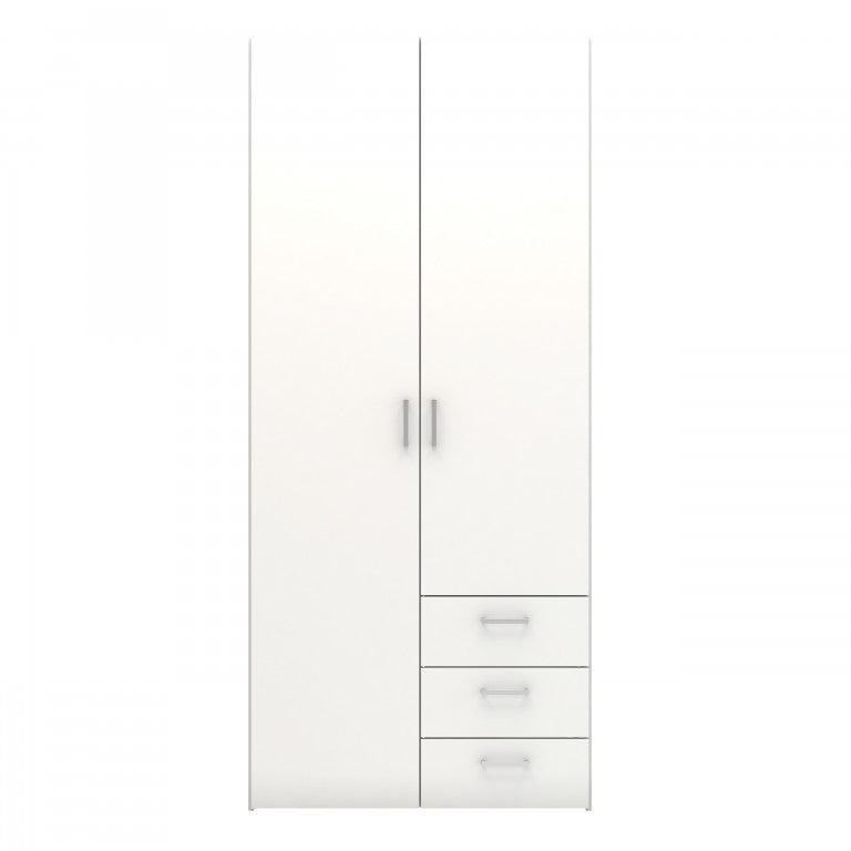 10640 Kleiderschrank SPACE Schrank Türenschrank Weiß