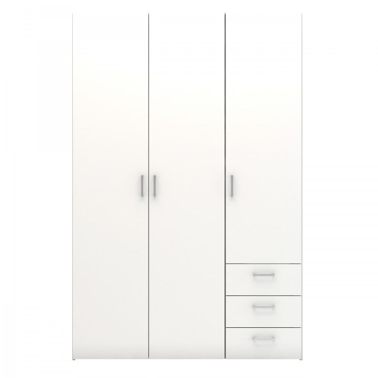 10641 Kleiderschrank SPACE Schrank Türenschrank Weiß