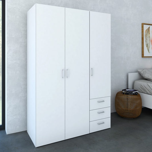 10641 Kleiderschrank SPACE Schrank Türenschrank Weiß