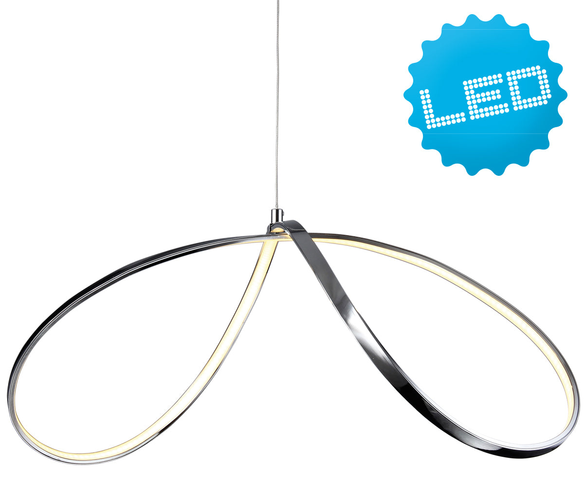 Loop Line Pendelleuchte LED 72x32cm Chrom - Voelpe