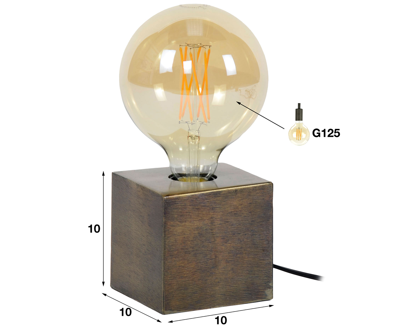 Tischlampe Block, Farbe wählbar