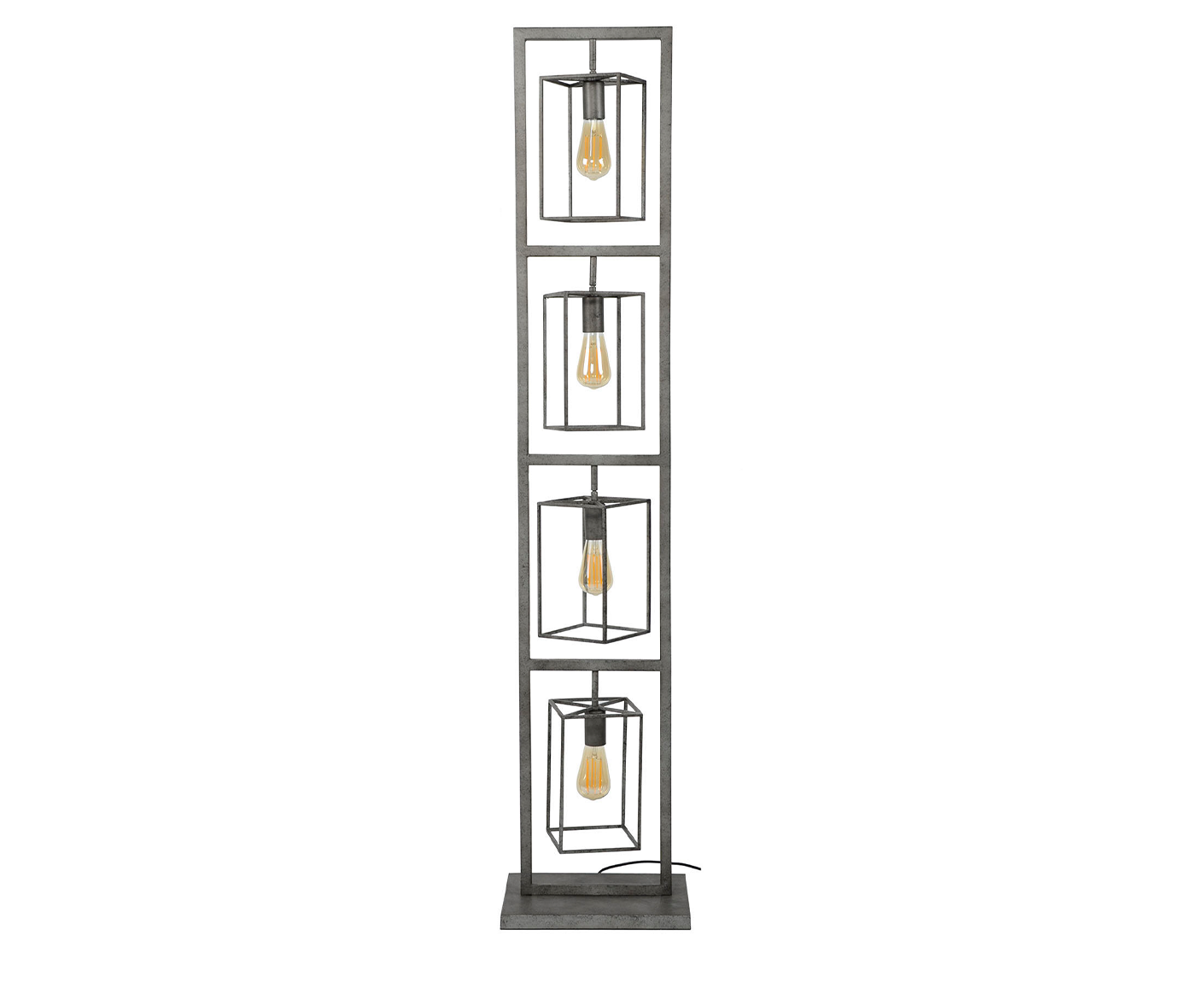 Stehlampe 4L Cubic Tower, Antik Silber