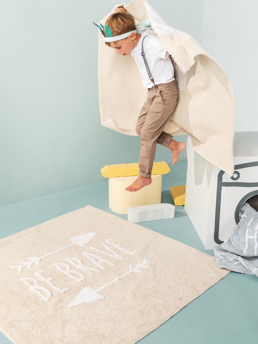 Waschbarer Kinderteppich Inka Rosa