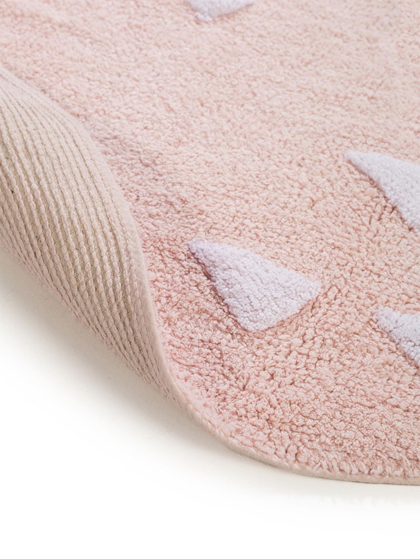 Waschbarer Kinderteppich Inka Ø 150 cm rund Rosa