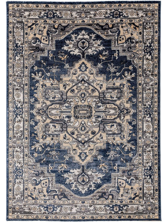 Teppich Sinan Beige / Blau