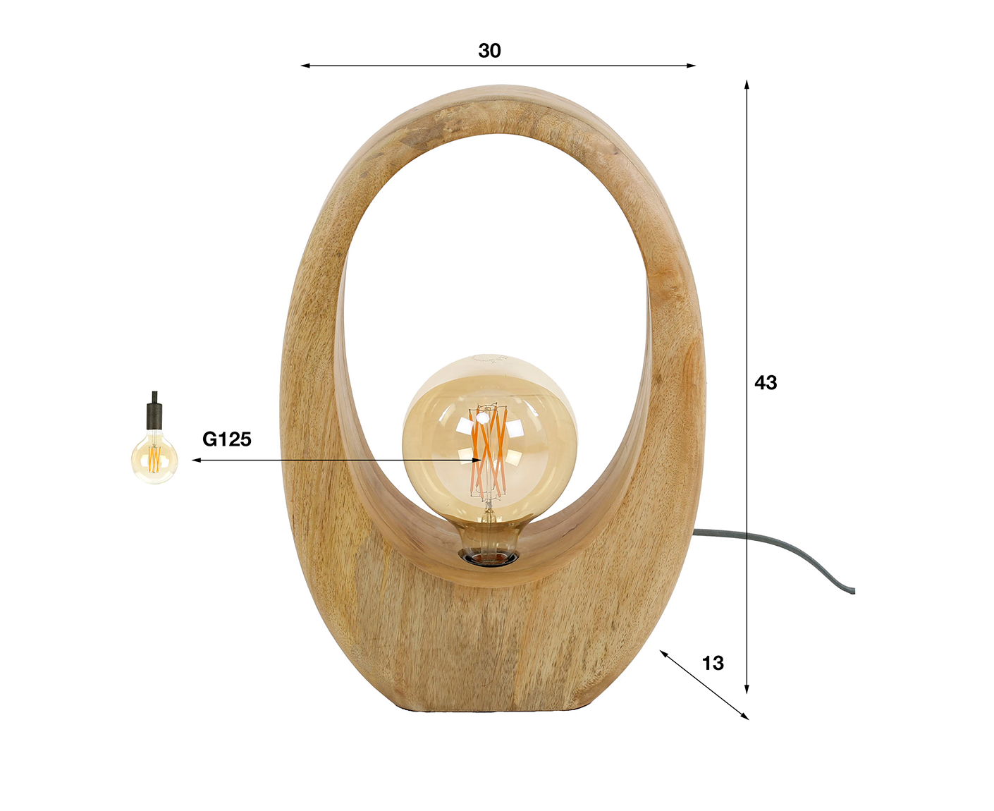 Tischlampe 1L Arch Wood L