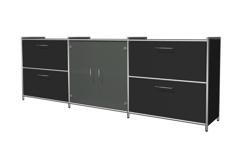 ARTLINE Sideboard Aktenschrank 2OH Büroschrank Anthrazit