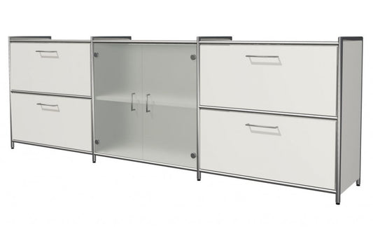 ARTLINE Sideboard Aktenschrank 2OH Büroschrank Weiß