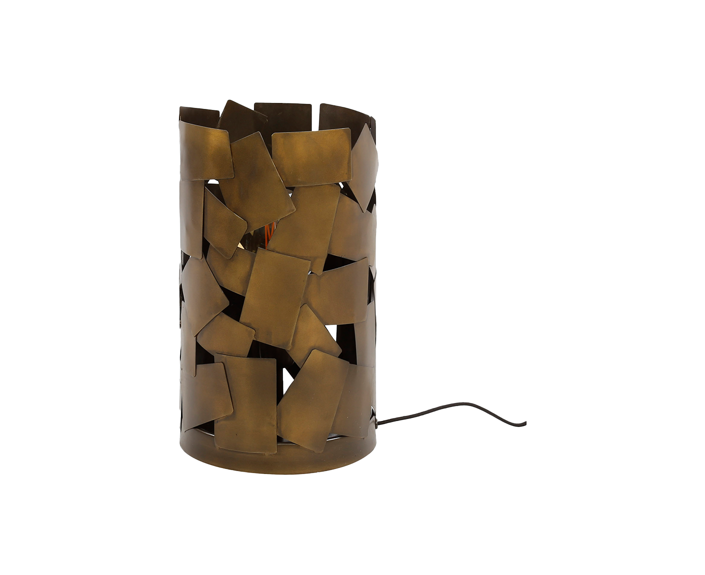 Tischlampe 1L Patch Zylinder / Antik Bronze