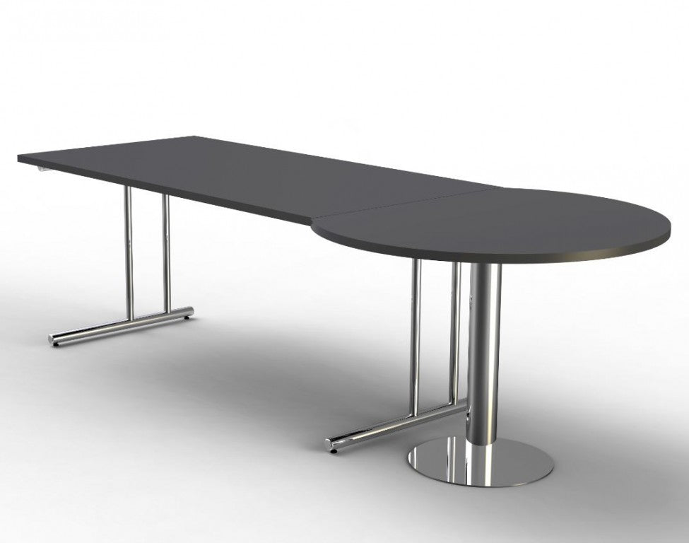 ARTLINE Schreibtisch mit Besprechungstisch 260x80/100 cm Anthrazit