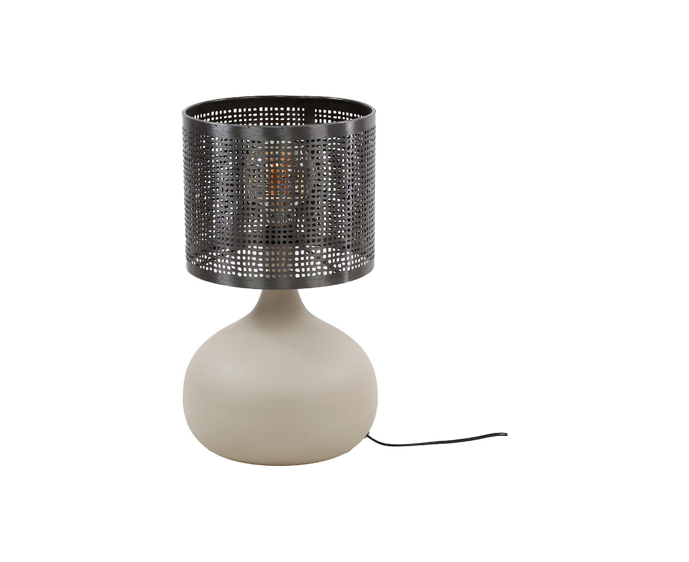 Tischlampe 1L mit geradem Lampenschirm Natur / Natural Grey