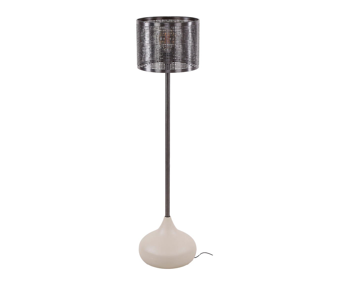 Stehlampe 1L mit geradem Lampenschirm Natur / Natural Grey