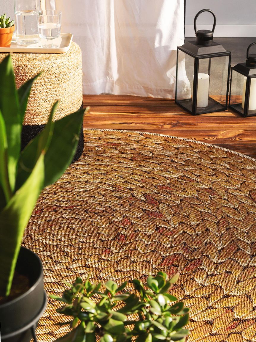 In- & Outdoor Teppich rund Kenya Ø 160 cm rund Creame / Beige
