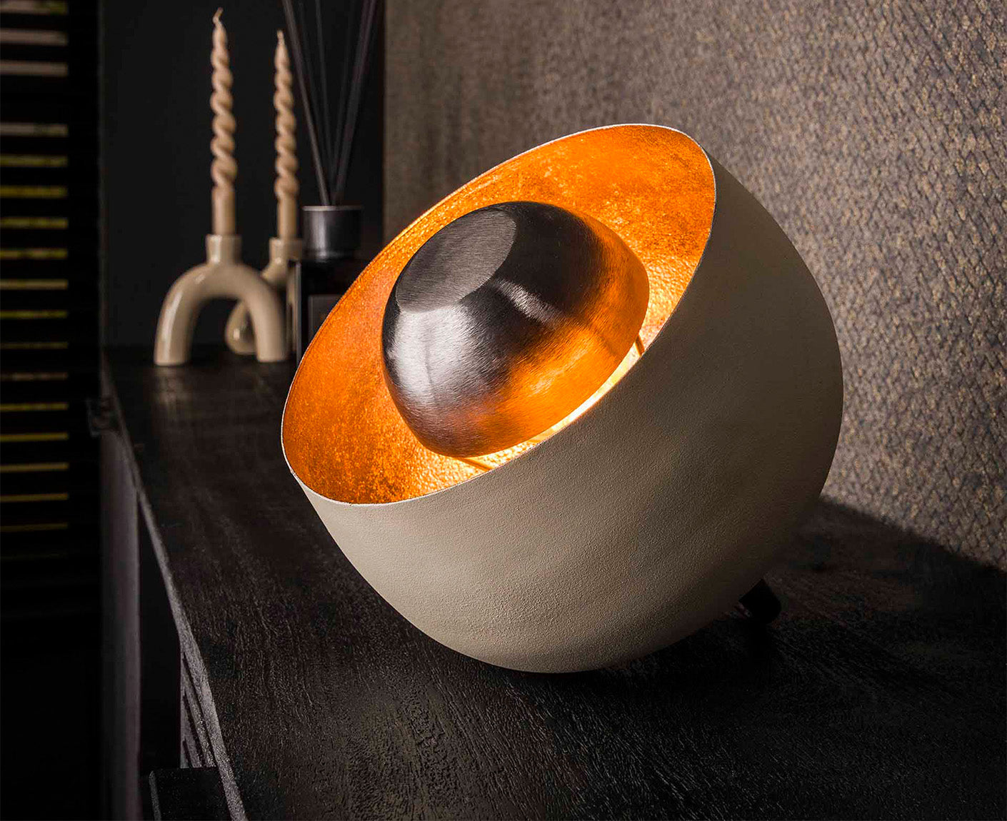 Tischleuchte 22 cm Korbform