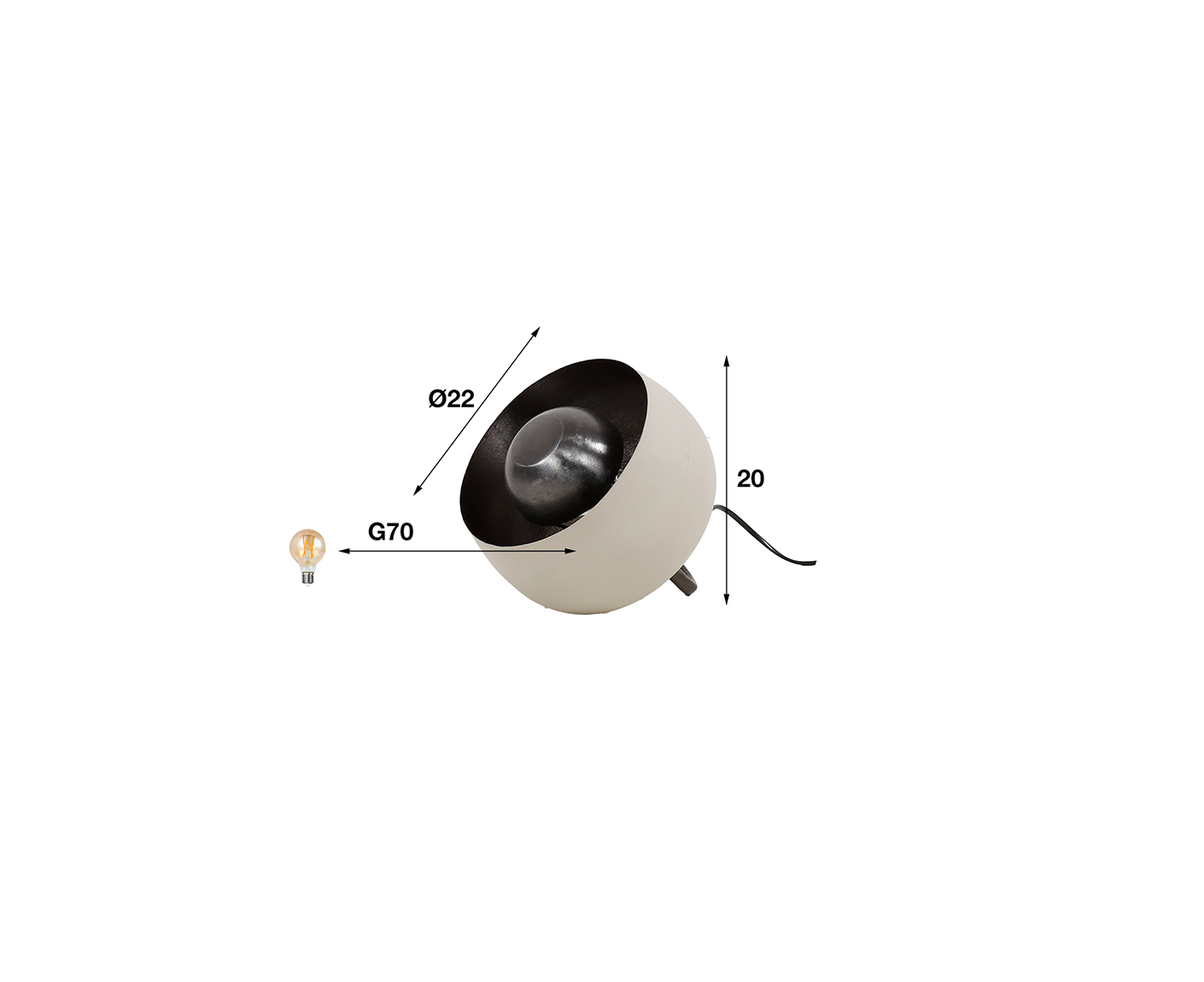 Tischleuchte 22 cm Korbform