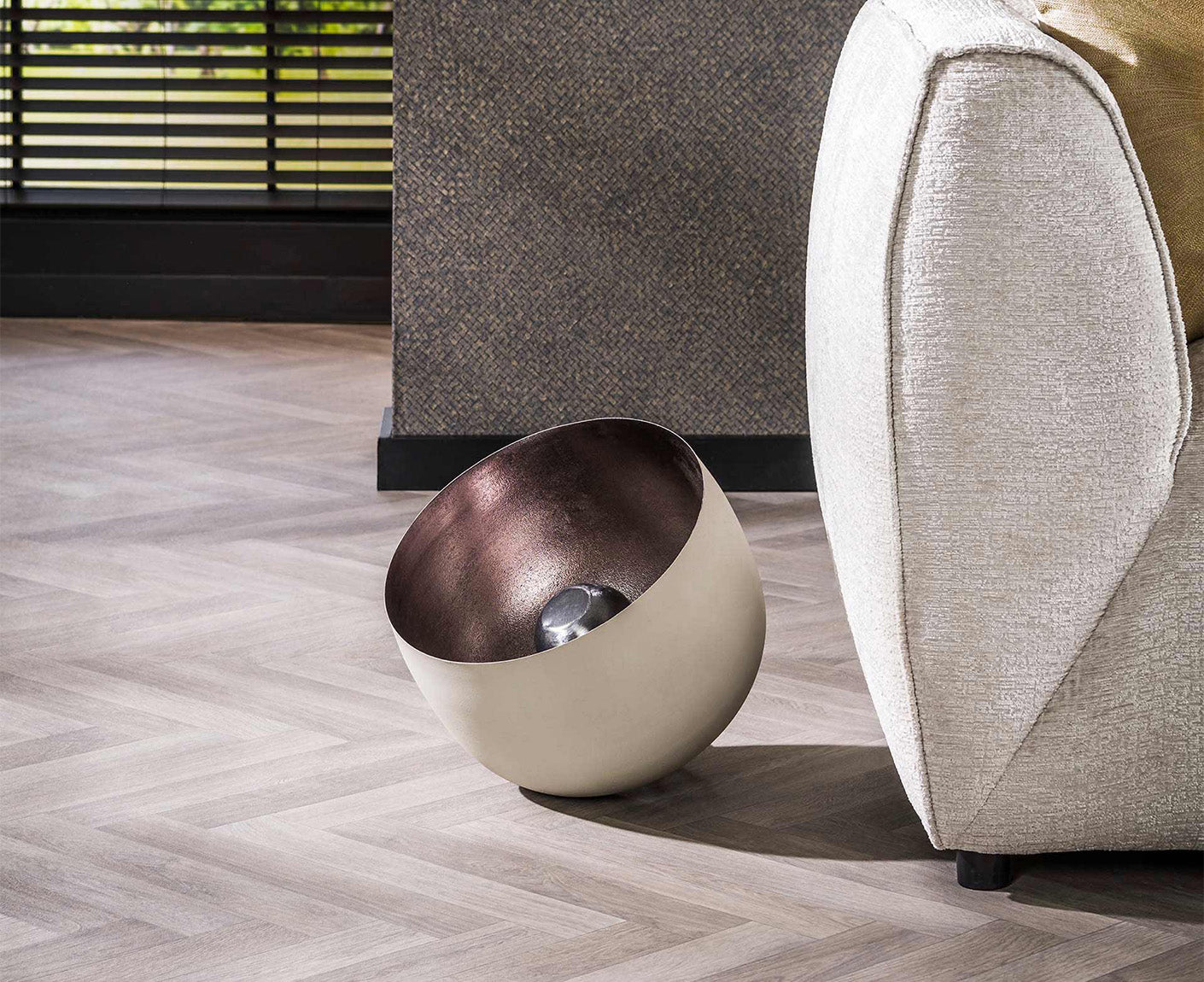 Tischleuchte 36 cm Korbform L / Natural Grey