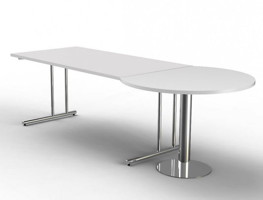 ARTLINE Schreibtisch mit Besprechungstisch 260x80/100 cm Weiß