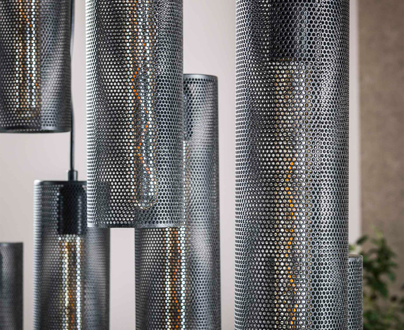Hängelampe 5+4 Tube Mesh / Artic Schwarz