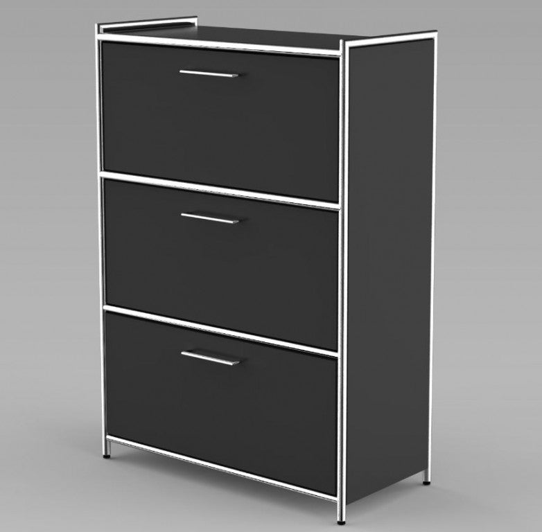 12673 ARTLINE Highboard 3OH Aktenschrank Schrank Büroschrank Büroregal Anthrazit