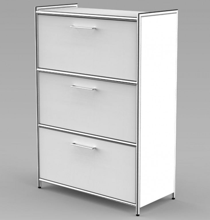 12667 ARTLINE Highboard 3OH Aktenschrank Schrank Büroschrank Büroregal Weiß