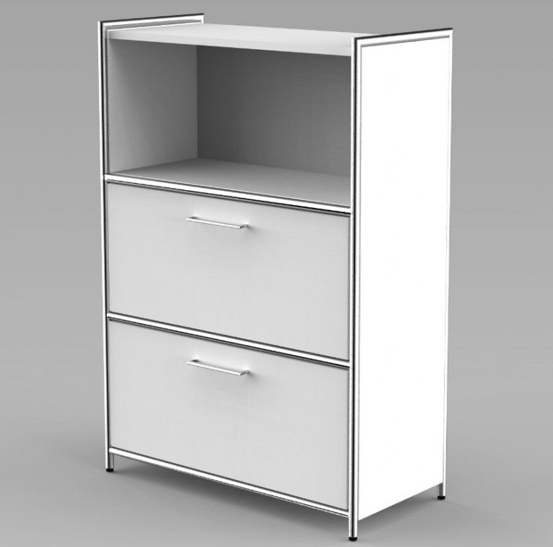 12677 ARTLINE Highboard 3OH Aktenschrank Schrank Büroschrank Büroregal Weiß