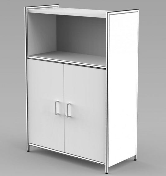 12682 ARTLINE Highboard 3OH Aktenschrank Schrank Büroschrank Büroregal Weiß