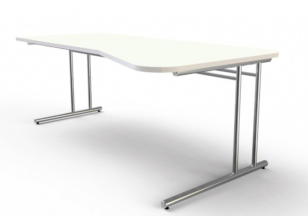 ARTLINE Freiformtisch mit Anbautisch 295x80/100 cm Weiß