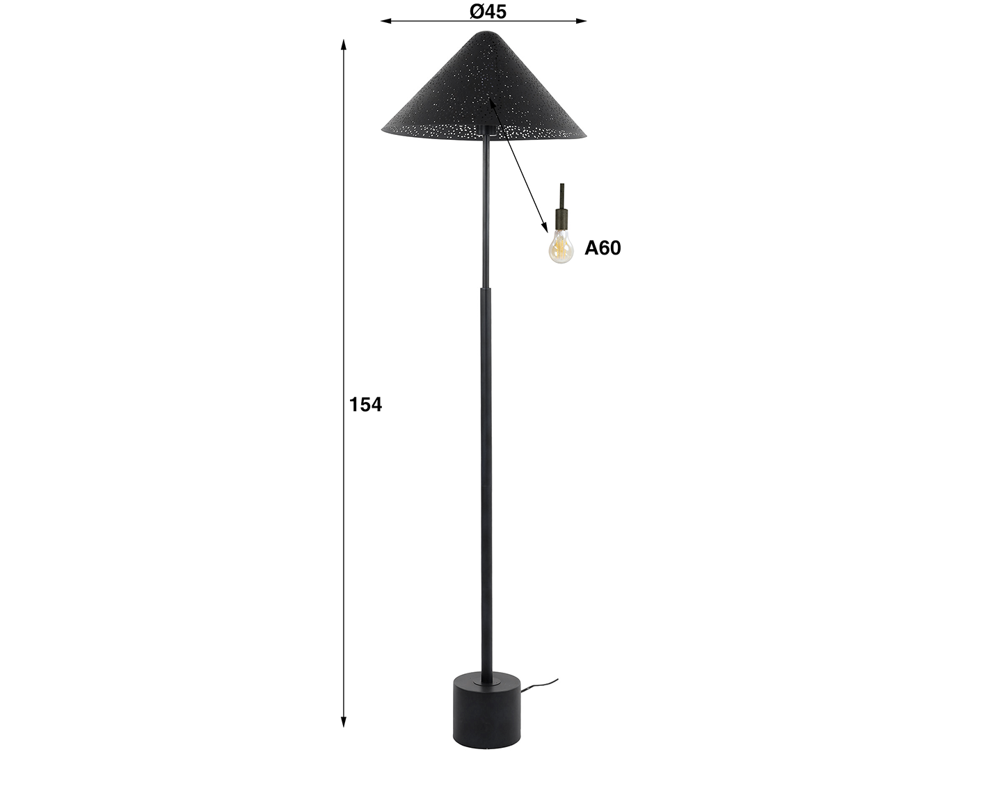 Stehlampe Kosmos mit LED-Dimmer / Charcoal