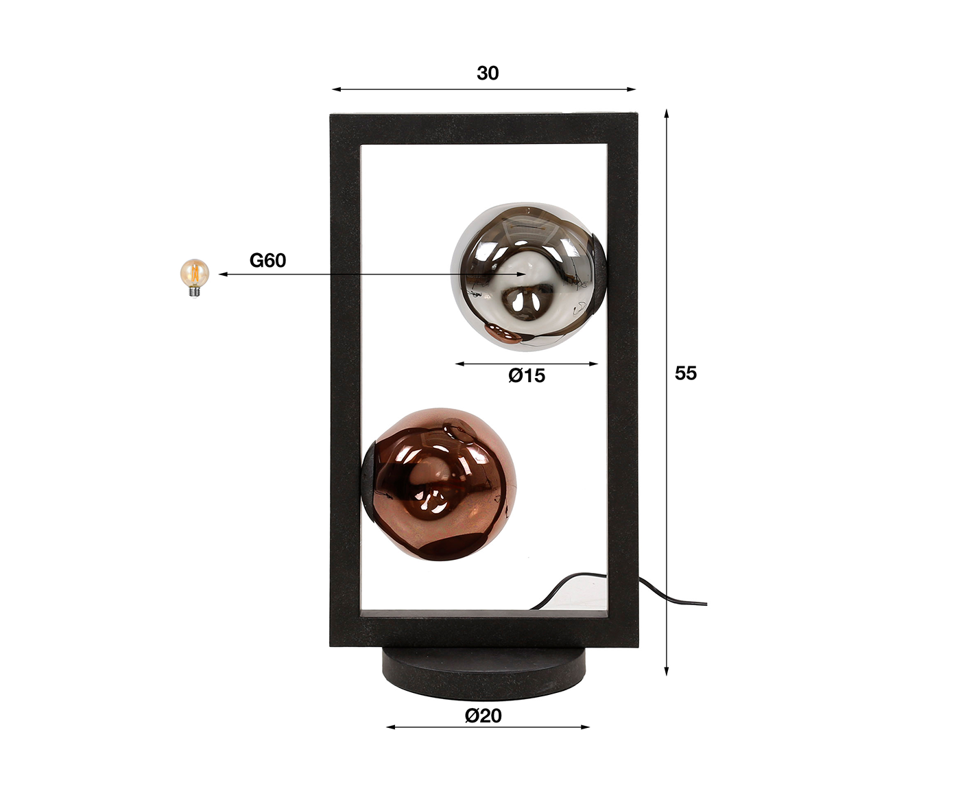 Tischlampe 2L Stellar / Artic Schwarz