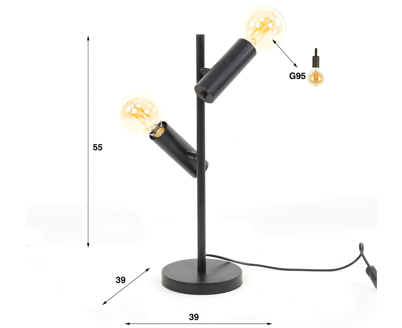 Tischlampe 2L Point, Anthrazit