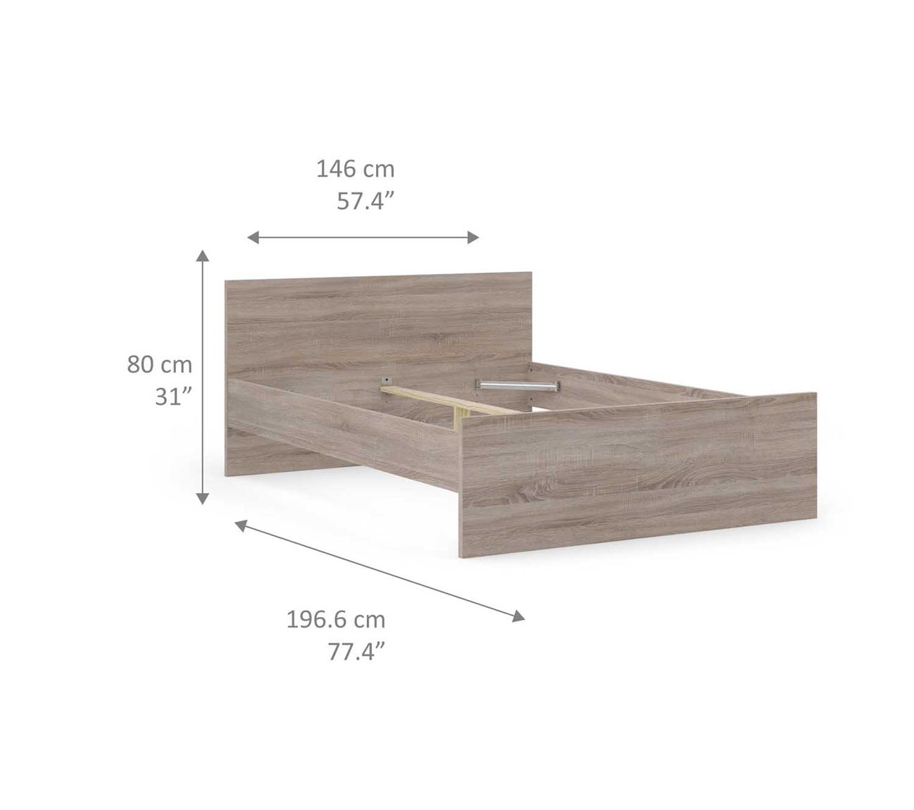 Bettgestell NAIA Bett 140 x 190 cm Trüffel