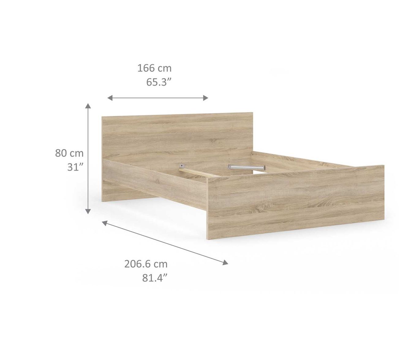 Bettgestell NAIA Bett 160 x 200 cm Eiche Struktur