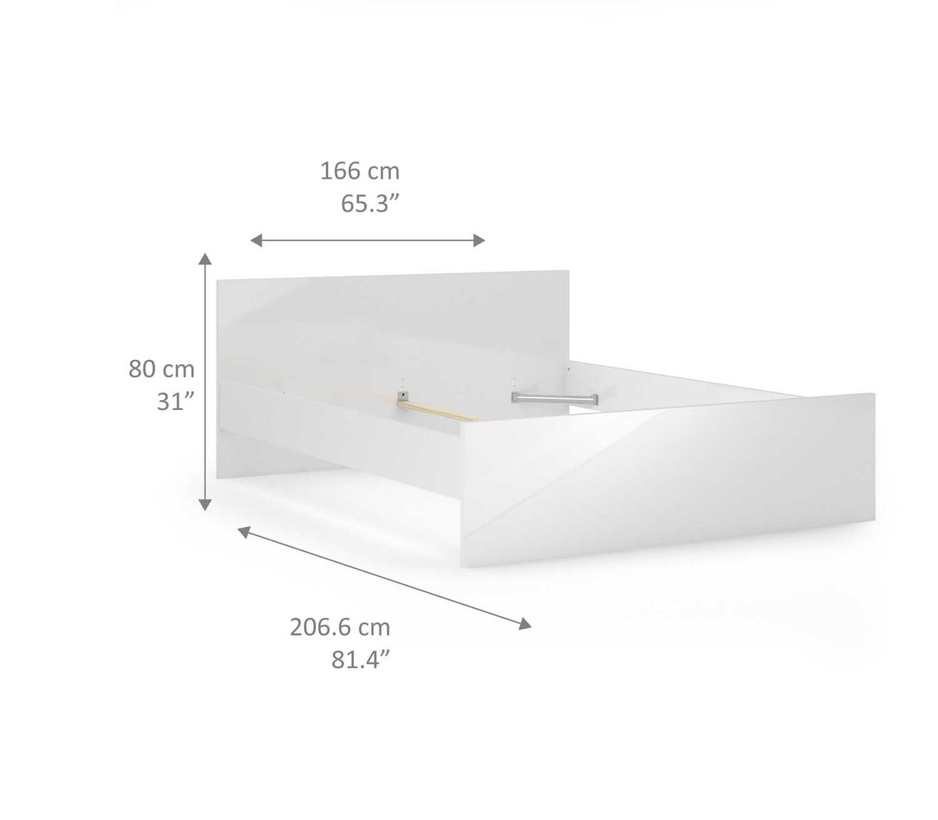 Naia Bett 160 x 200 cm Weiß Hochglanz