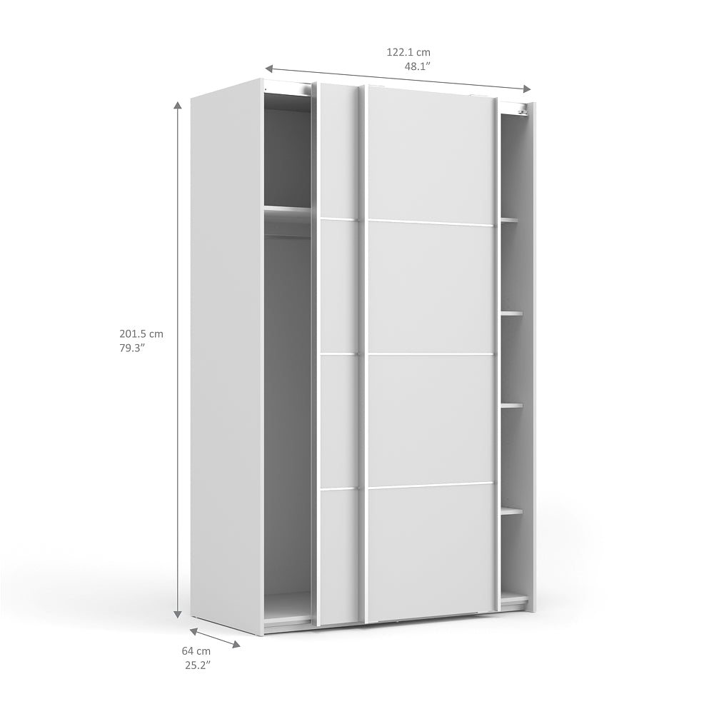 Verona Schiebetürenschrank 122 x 202 cm Weiß